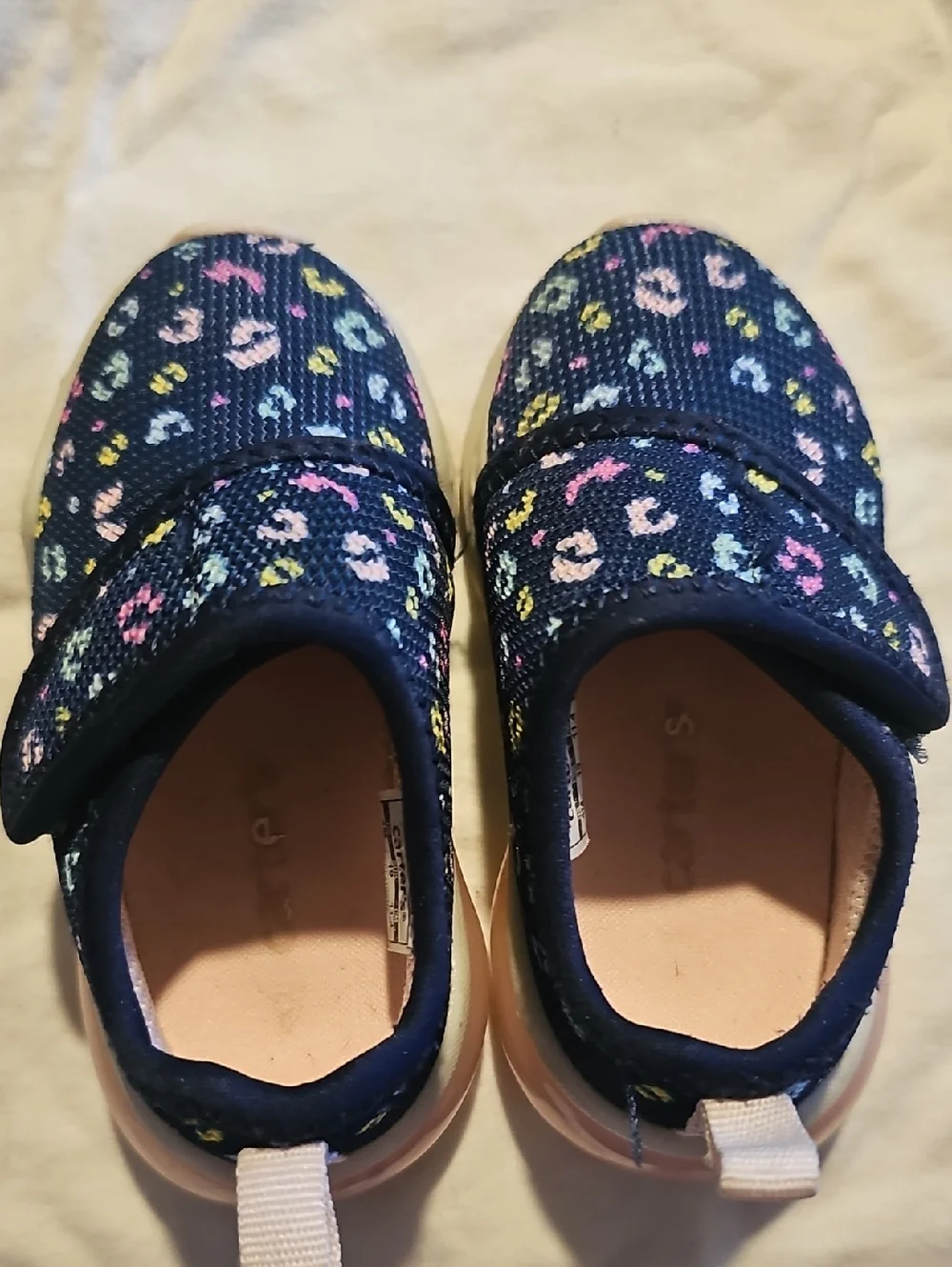 Carter's Navy Slip-On Sneakers Pink Girl Toddler Size 4 Multicolor Leopard Spots